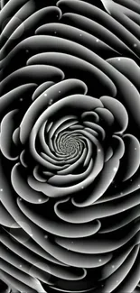 Elegant black swirl wallpaper with spiral design.