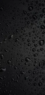 Black wallpaper with water droplets on dark surface.