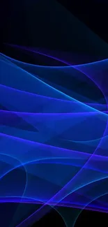 Elegant blue abstract wallpaper with flowing lines and vibrant colors.