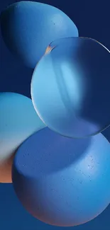 Abstract blue spheres wallpaper for mobile screen.