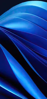 Elegant blue abstract wallpaper with sleek, modern curves.