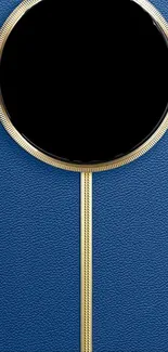 Elegant blue wallpaper with gold circle.