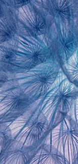 Elegant close-up of blue dandelion texture in abstract art style.