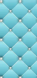 Blue diamond pattern wallpaper with pearls.