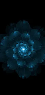 Dark blue floral abstract mobile wallpaper design.