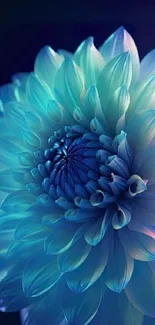 Blue floral wallpaper with elegant petals.