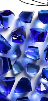 Elegant sapphire blue gemstones highlighted on a mobile wallpaper.