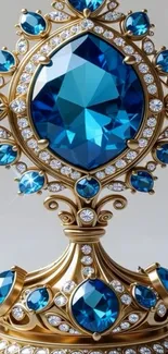 Elegant ornament with blue gemstone and gold detailing
