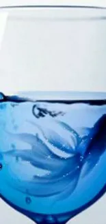 Stylish blue glass wallpaper with fluid design