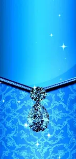 Elegant blue mobile wallpaper with jewel design.