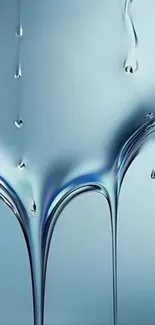 Close-up of blue liquid abstract art wallpaper with elegant fluid design.