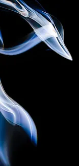 Ethereal blue smoke art on a dark background.