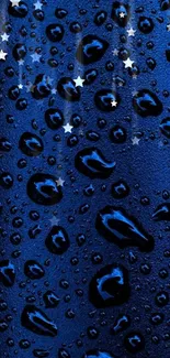 Intricate blue water droplets pattern on a dark background.