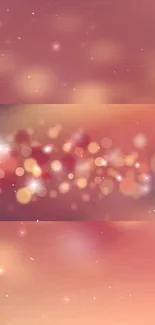 Elegant bokeh mobile wallpaper with peach and pink glittery sparkles.