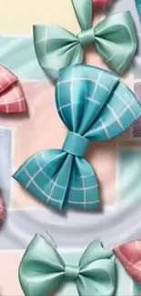 Pastel color bowtie pattern wallpaper.