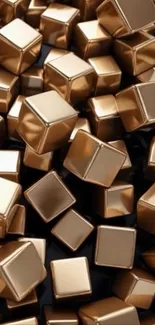 3D bronze cubes forming an elegant design.