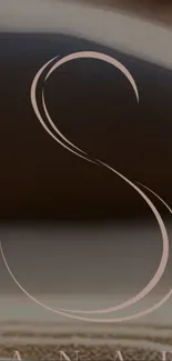Elegant brown abstract wallpaper with letter S design.