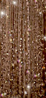 Elegant brown wallpaper with sparkling droplets.