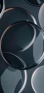 3D bubble-themed mobile wallpaper with gray hues.