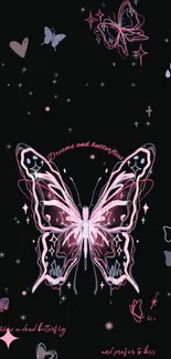 Elegant butterfly dreams mobile wallpaper with artistic design.