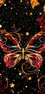 Elegant butterfly fantasy art wallpaper for mobile phones.