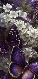Elegant butterflies and floral design mobile wallpaper.