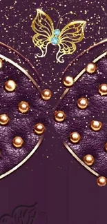 Luxurious butterfly design with purple and gold accents.