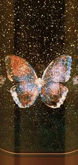 Elegant butterfly wallpaper with sparkling background for mobile phone.