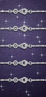 Elegant sparkling chain on purple background wallpaper.