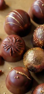 Luxurious assortment of chocolate truffles.