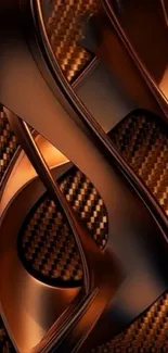Copper abstract design wallpaper with metallic elements and geometric patterns.