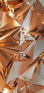 Elegant copper geometric shapes with a shiny crystal-like texture.