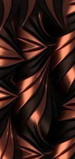 Elegant copper and black abstract wallpaper with intricate patterns.