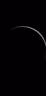 Crescent moon on black background, minimalist and elegant wallpaper.