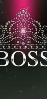 Black wallpaper with jeweled crown and 'BOSS' text.