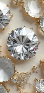 Elegant jewelry pattern with crystals and gold