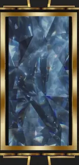 Elegant crystal pattern with gold border mobile wallpaper.