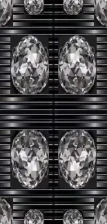 Elegant crystal pattern on a black background wallpaper.