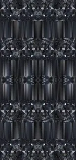 Intricate dark gray crystal pattern wallpaper.