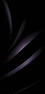 Elegant dark wallpaper with purple lines on a black background for mobile.