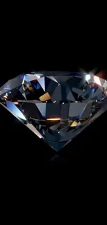 Black background with a sparkling diamond centered.