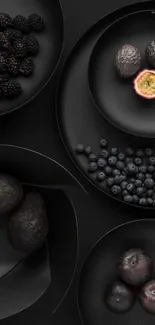 Elegant dark-themed fruit mobile wallpaper.