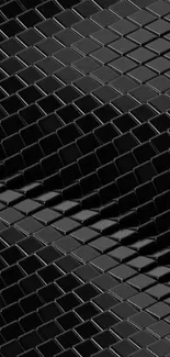 Elegant black geometric pattern wallpaper with diamond shapes.
