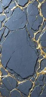 Dark slate gray wallpaper with gold cracks.