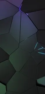 Geometric dark polygon wallpaper with abstract shapes.