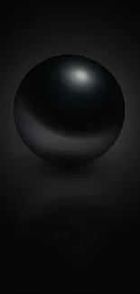 Elegant black sphere mobile wallpaper with minimalist design.