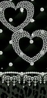 Luxurious diamond heart mobile wallpaper with elegant design.