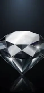 Mobile wallpaper featuring a shiny diamond on a black background.