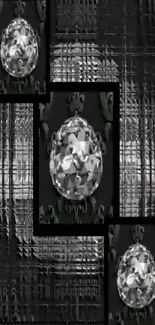 Elegant diamond pattern on dark background wallpaper.