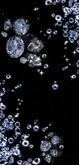 Elegant diamonds on a black background wallpaper